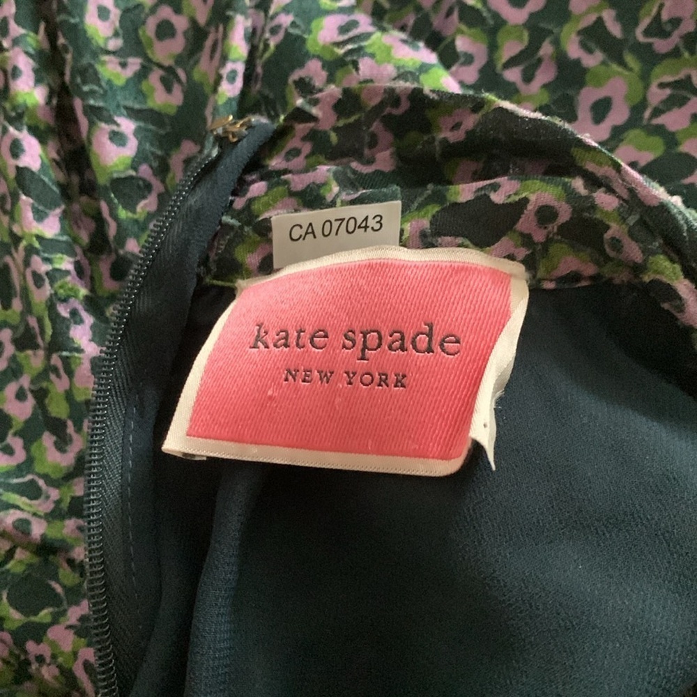 Kate Spade flair flora devore Floral Puff Sleeve Dress - Picture 8 of 9